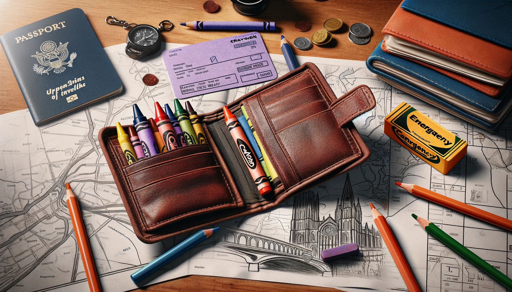 crayon in wallet